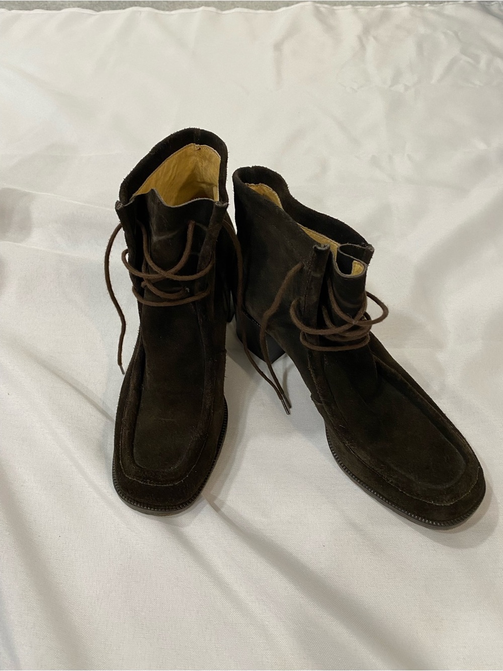 J. Crew Dark Brown Suede Lace-Up Ankle Booties